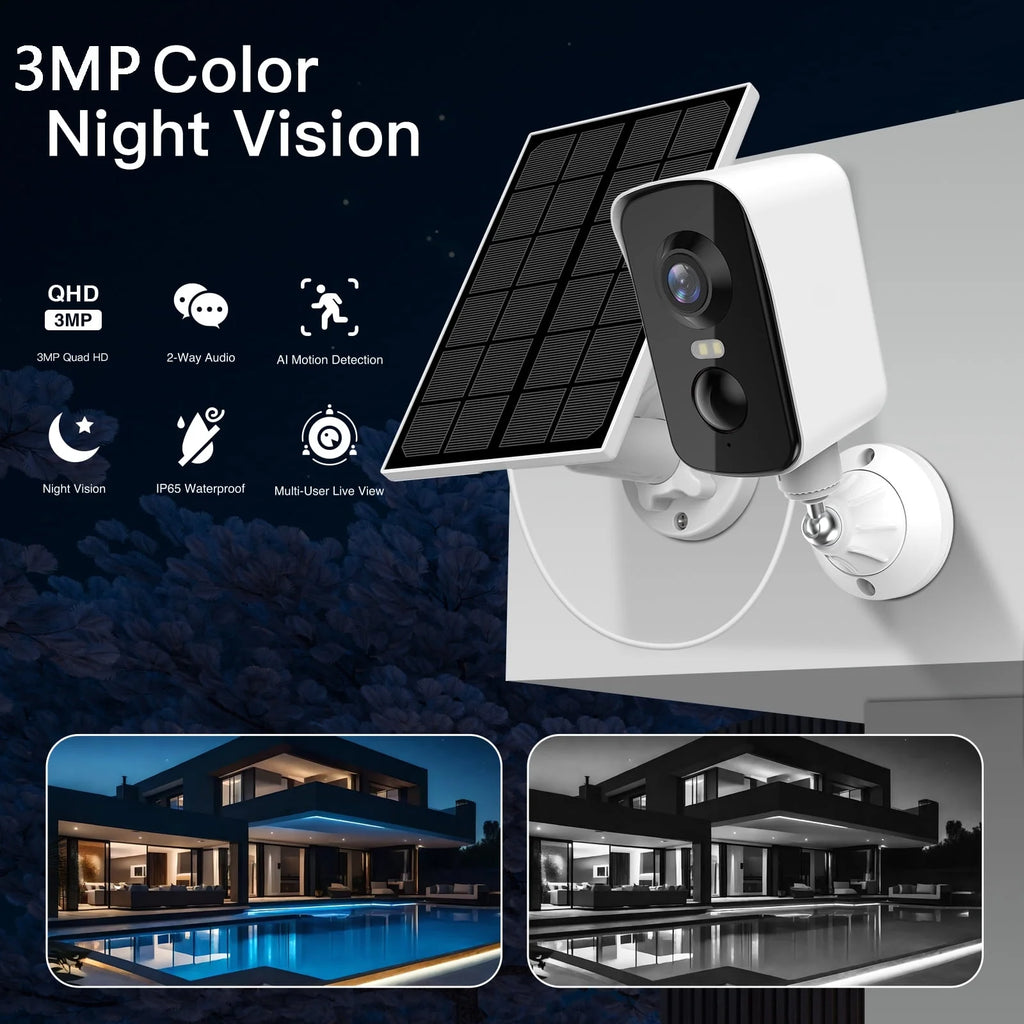 Laxihub 2K Solar Security Camera 🛡️