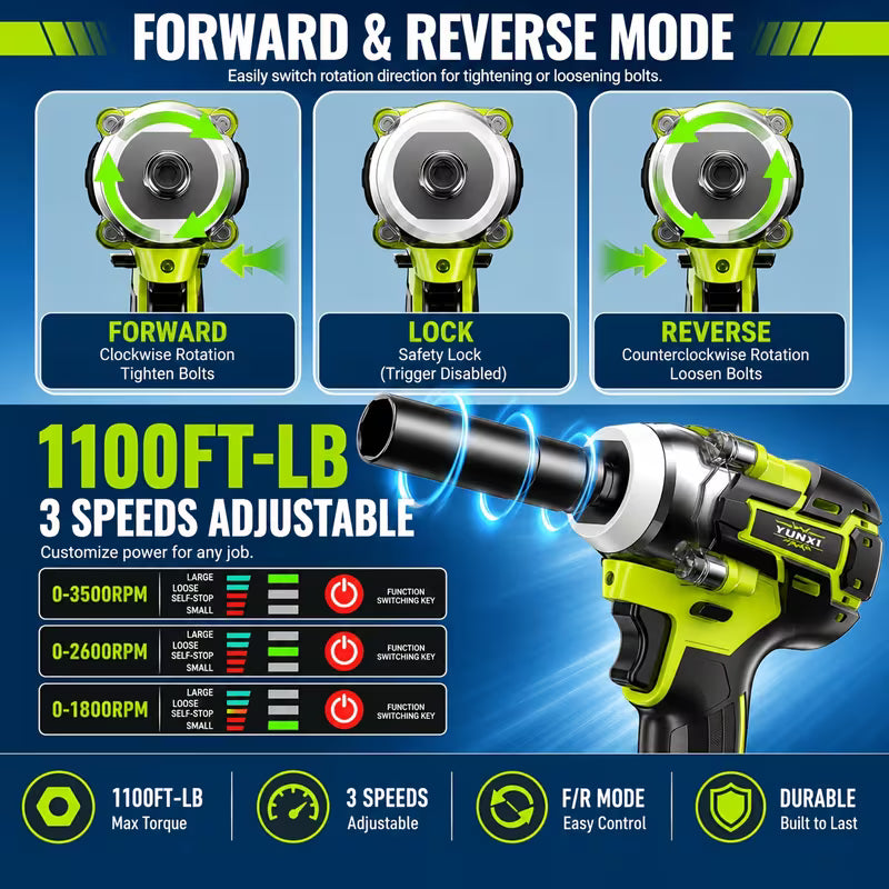 🔩 21V Brushless Impact Wrench & Socket Set