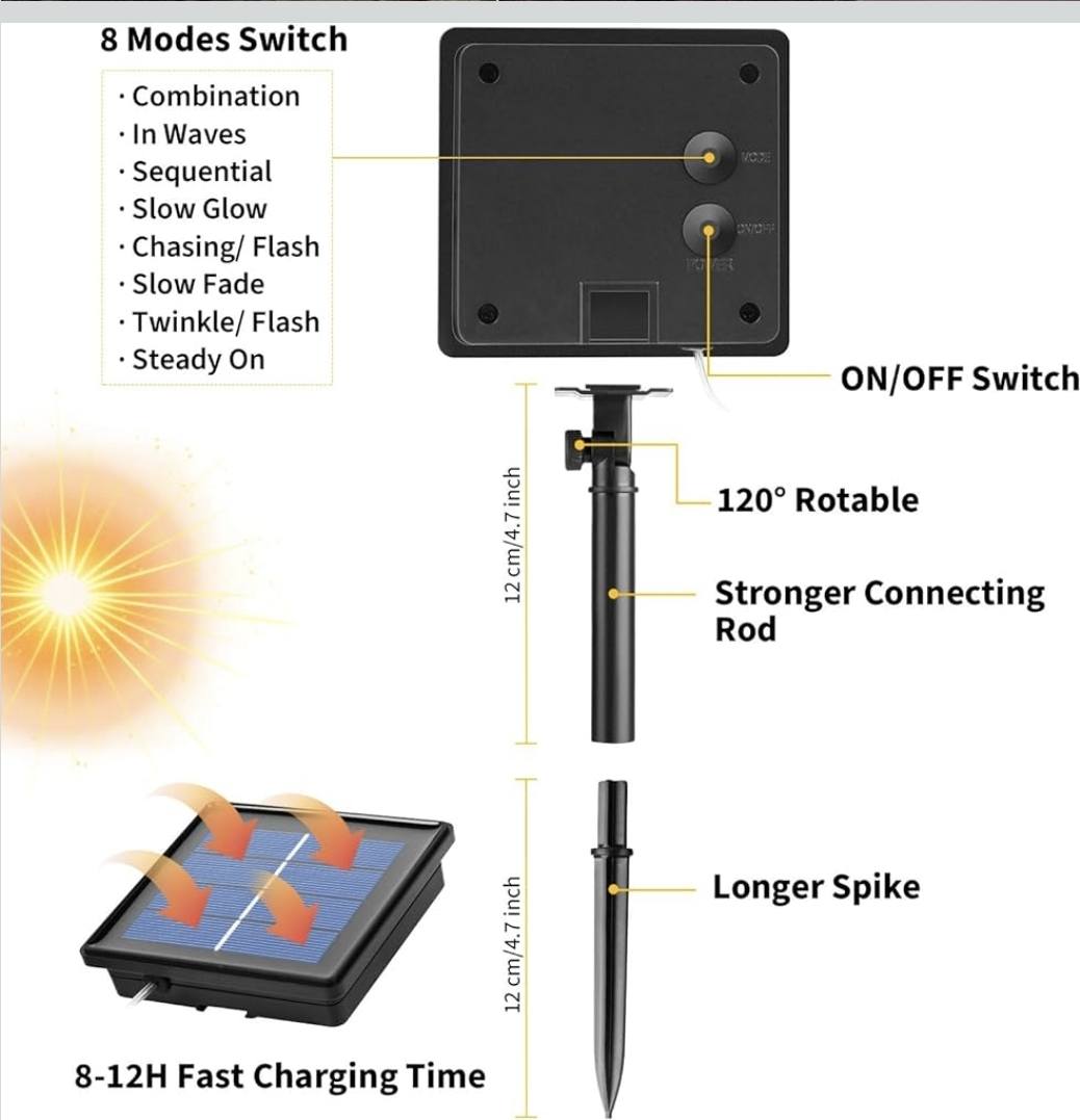 Solar 100 LED Garden & Outdoor Lights