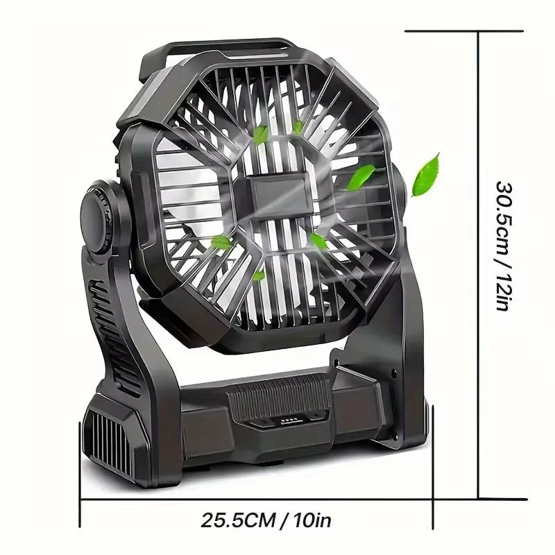 🔋 10400mAh Portable Rechargeable Fan with LED Light – Stay Cool Anywhere! 🌬️