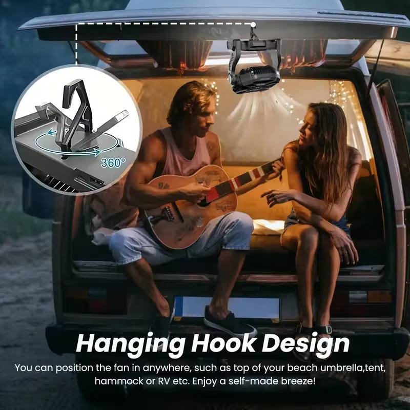 🔋 10400mAh Portable Rechargeable Fan with LED Light – Stay Cool Anywhere! 🌬️