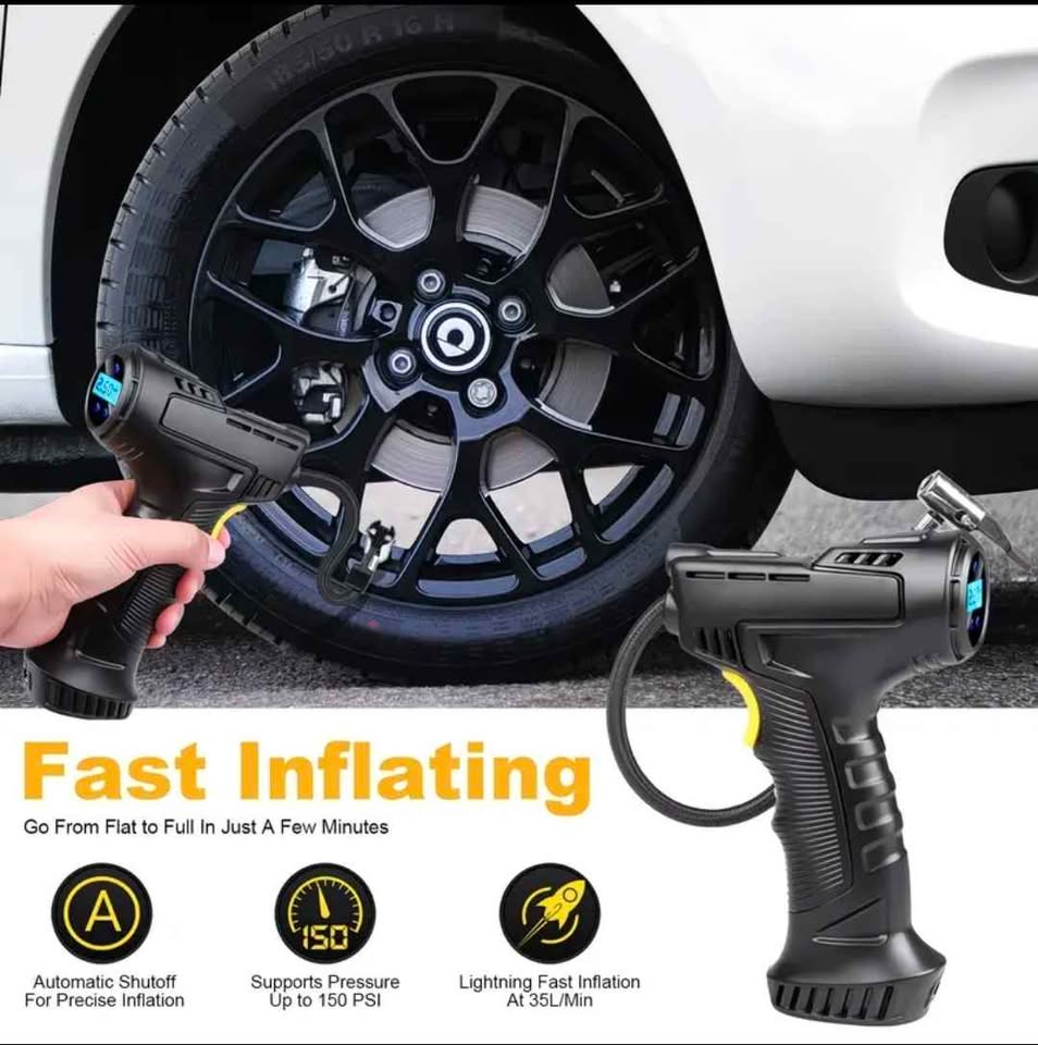 🚗 120W Wireless Car Tire Inflator 💨