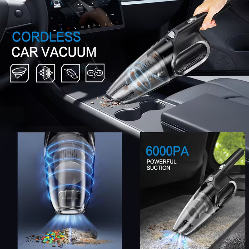 🚗 6000Pa Cascade Portable Vacuum Cleaner 💨