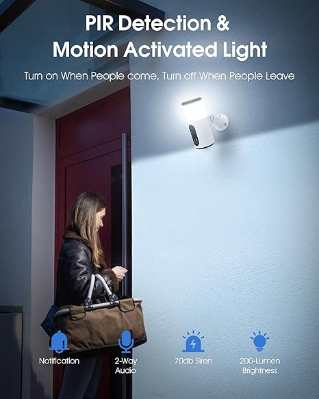 🎥 2K Solar Floodlight Security Camera