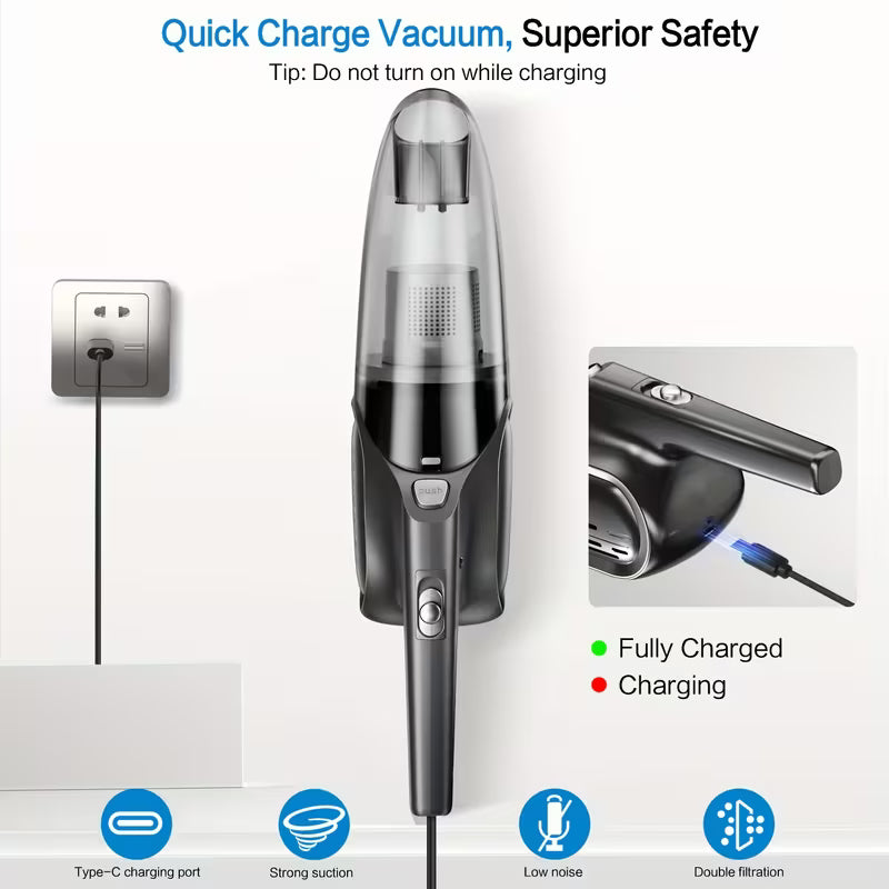 🚗 6000Pa Cascade Portable Vacuum Cleaner 💨