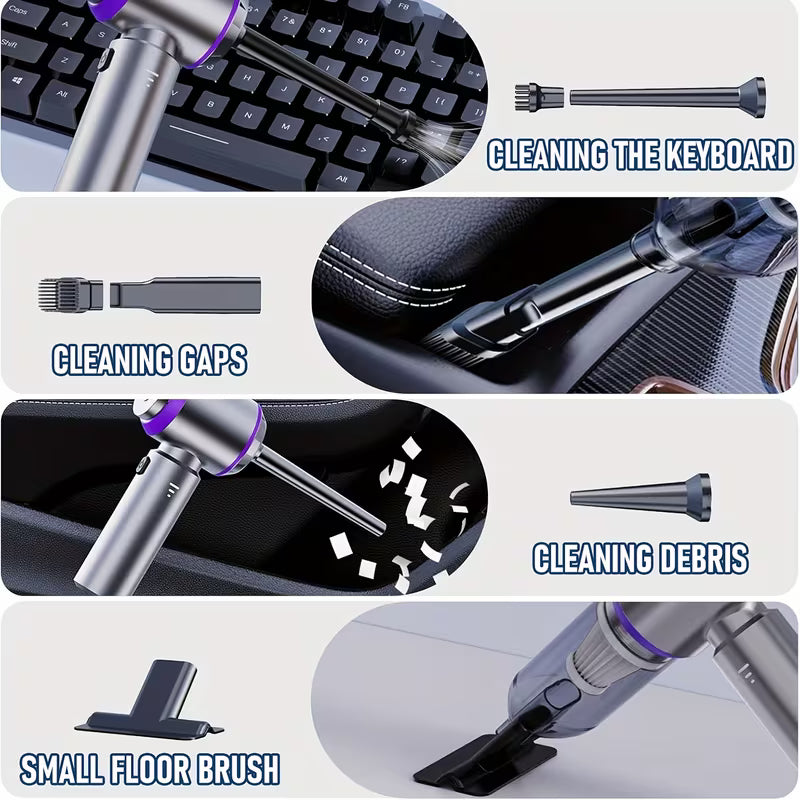 🚗15000Pa Portable High-Power Vacuum with Blower