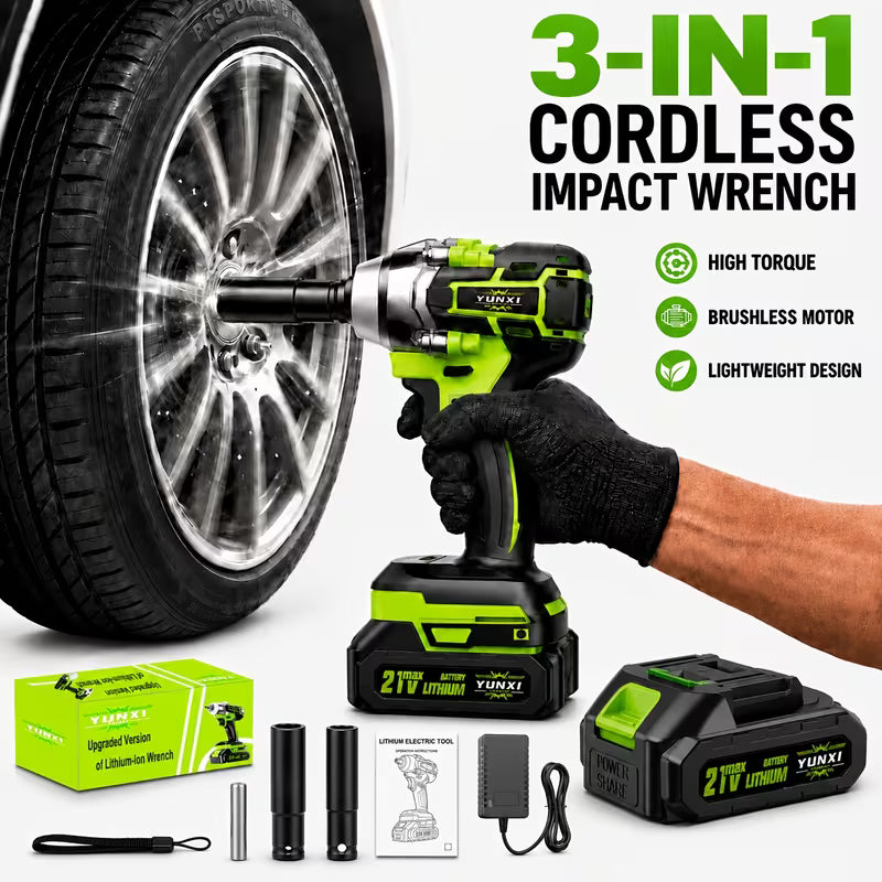 🔩 21V Brushless Impact Wrench & Socket Set