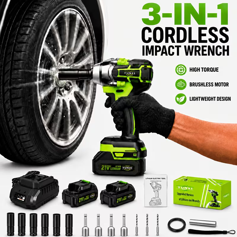 🔩 21V Brushless Impact Wrench & Socket Set