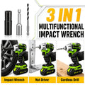 🔩 21V Brushless 3 in 1 Impact Wrench Set (Includes 2 Batteries)