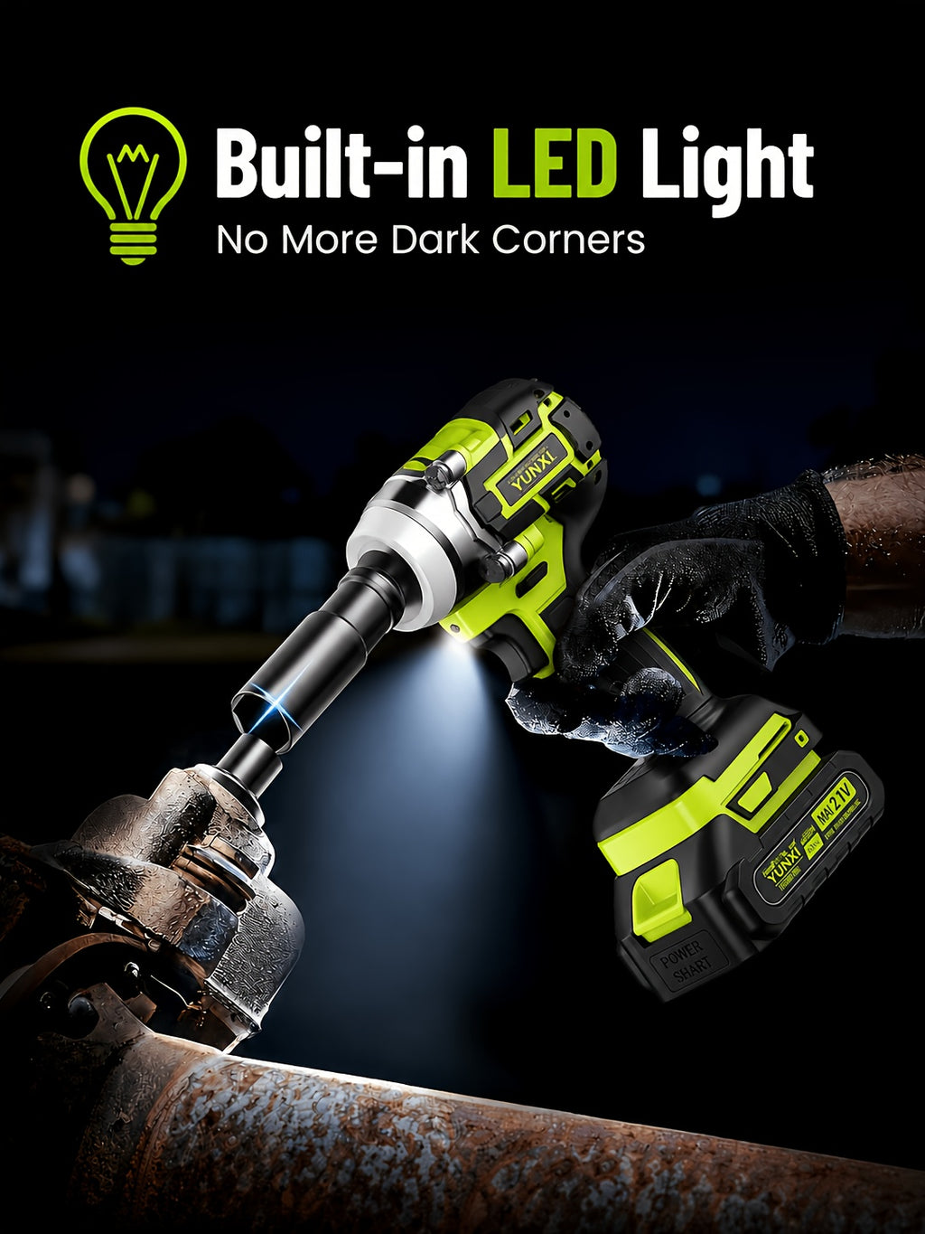 🔩 21V Brushless 3 in 1 Impact Wrench Set (Includes 2 Batteries)