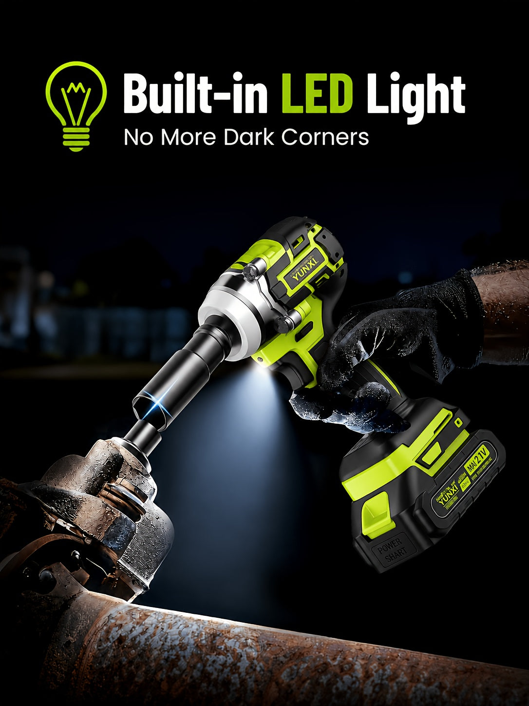 🔩 21V Brushless 3 in 1 Impact Wrench Set (Includes 2 Batteries)