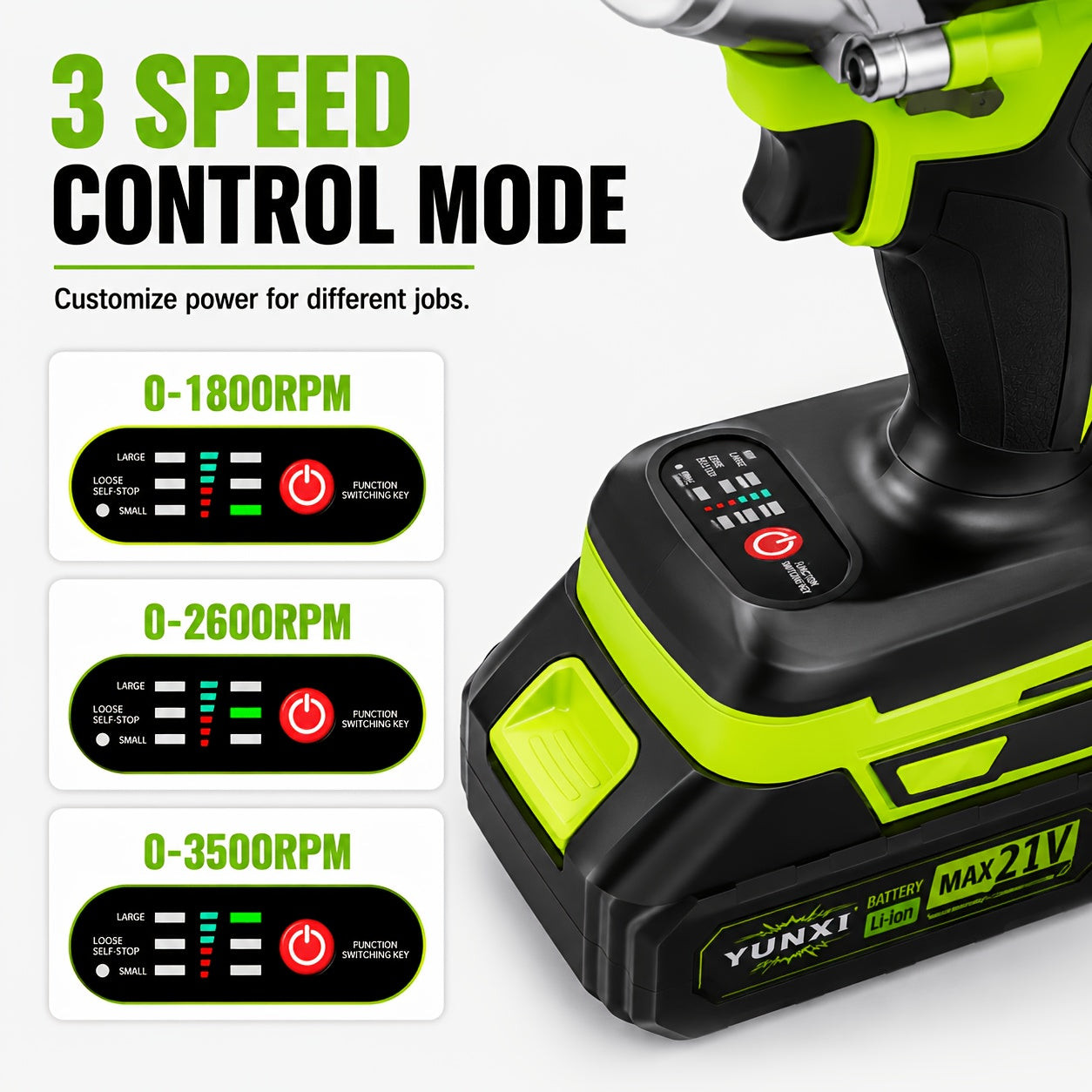 🔩 21V Brushless 3 in 1 Impact Wrench Set (Includes 2 Batteries)